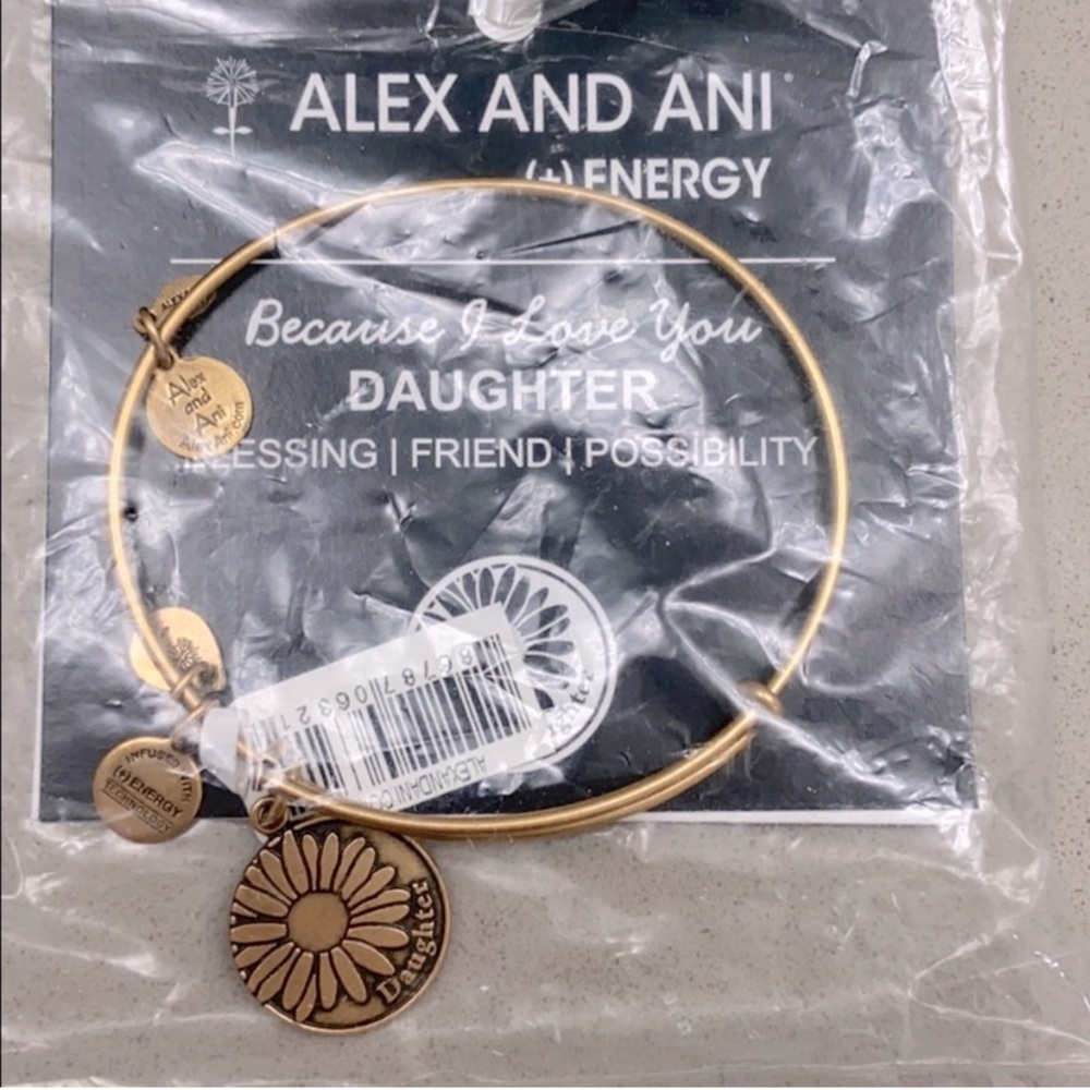 NWT Alex and Ani gold ‘Daughter’ Sunflower bangle